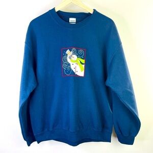 Gildan Women’s Navy Blue Snowman sweatshirt
